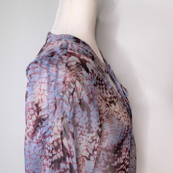 Patterson J. Kincaid Long Sleeve Sheer Top Purple Small - Picture 5 of 14